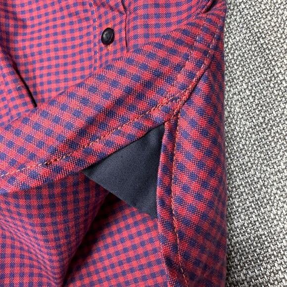 NWT Vustra‎ Men's Classic Checkered Button Down Shirt XL Organic Cotton Reb/Blue - Picture 9 of 12